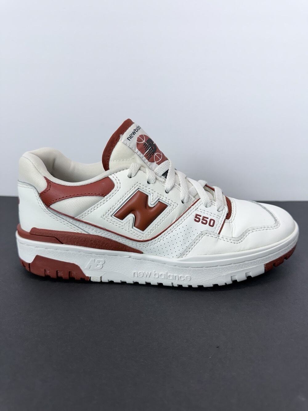New Balance 550 Women's Brick White Red Walking Lifestyle Shoes Sneakers Size 8